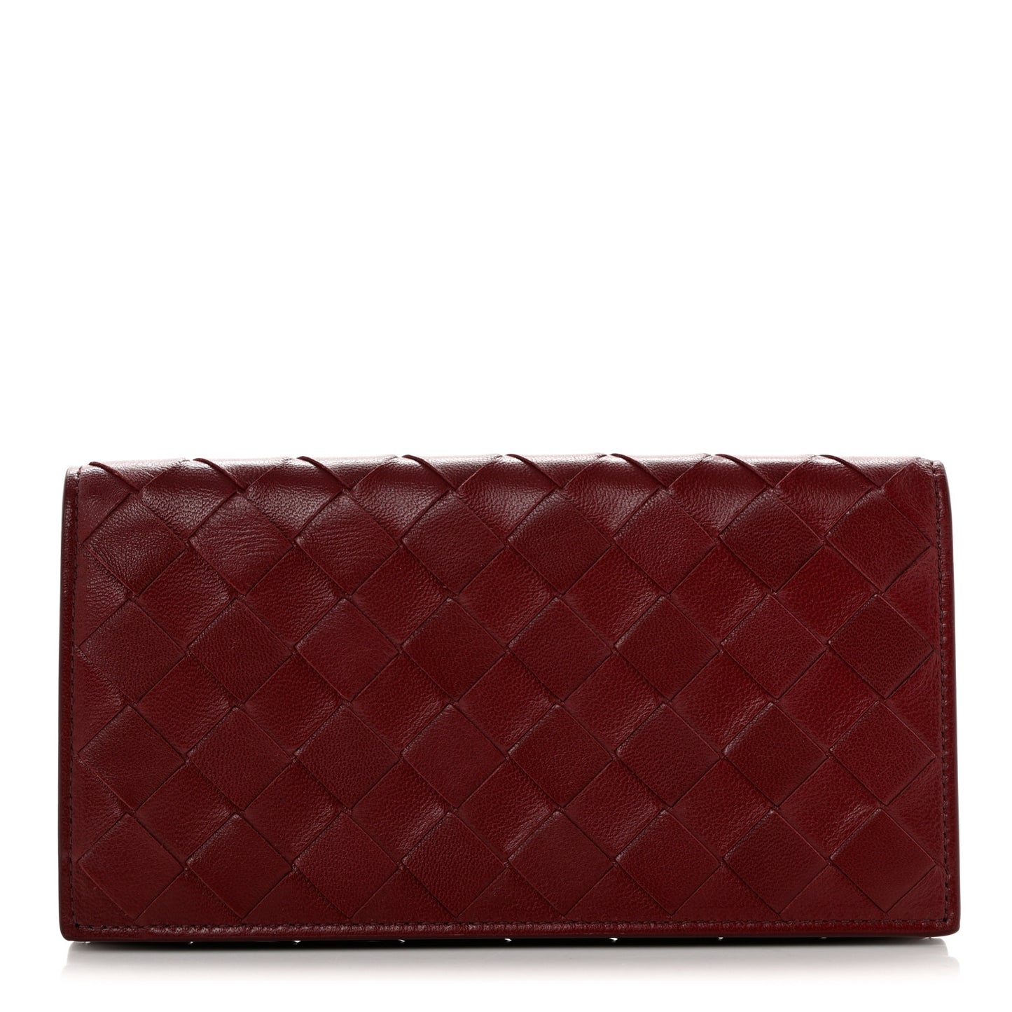 Nappa Intrecciato Flap Wallet Bordeaux