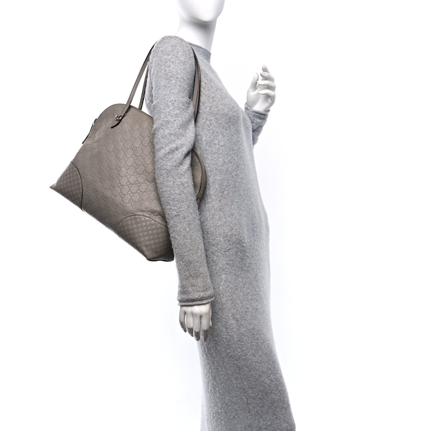 Gucci Guccissima Medium Bree Shoulder Bag Storm Grey 2 of 12