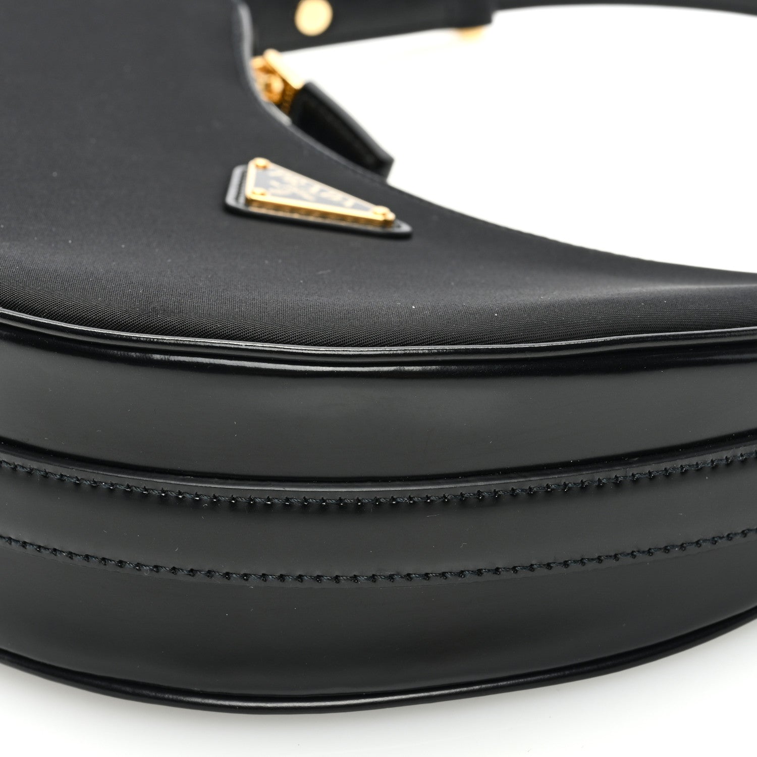 Prada Re-Nylon Spazzolato Small Arque Shoulder Bag Black 9 of 9