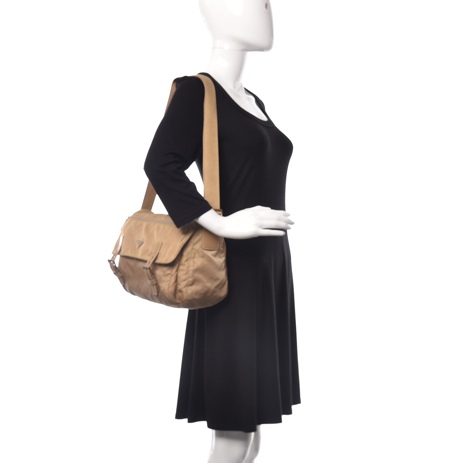 Prada Tessuto Nylon Vela Messenger Bag Beige 2 of 10