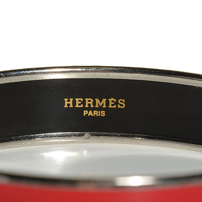 Hermes Enamel Printed Caleche Medium Bracelet 70 Red 7 of 8