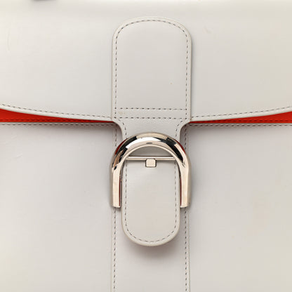 Delvaux Calfskin MM Brillant Satchel Light Grey Red 7 of 13