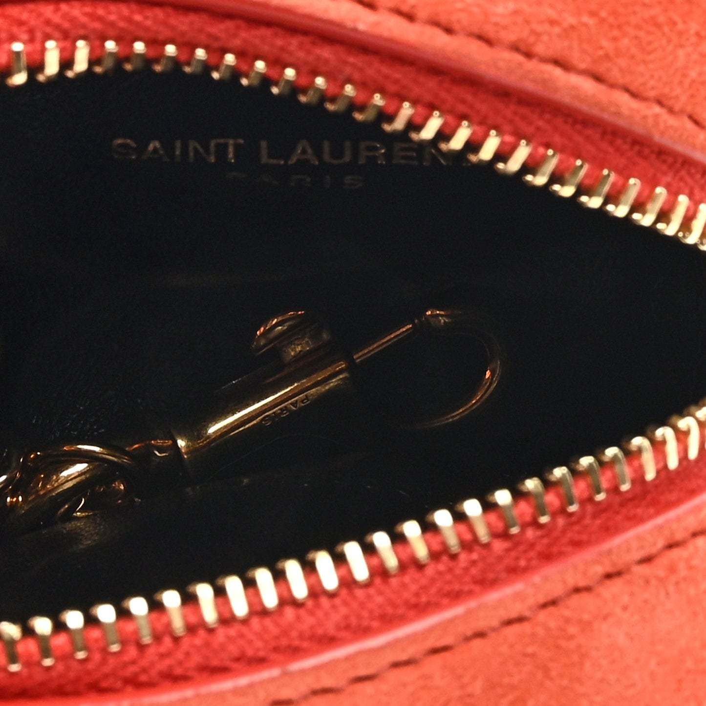 Suede Lambskin Jaime Cube Charm Keychain Orange
