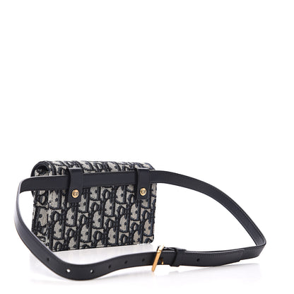 Christian Dior Oblique Saddle Belt Bag Blue 2 of 9