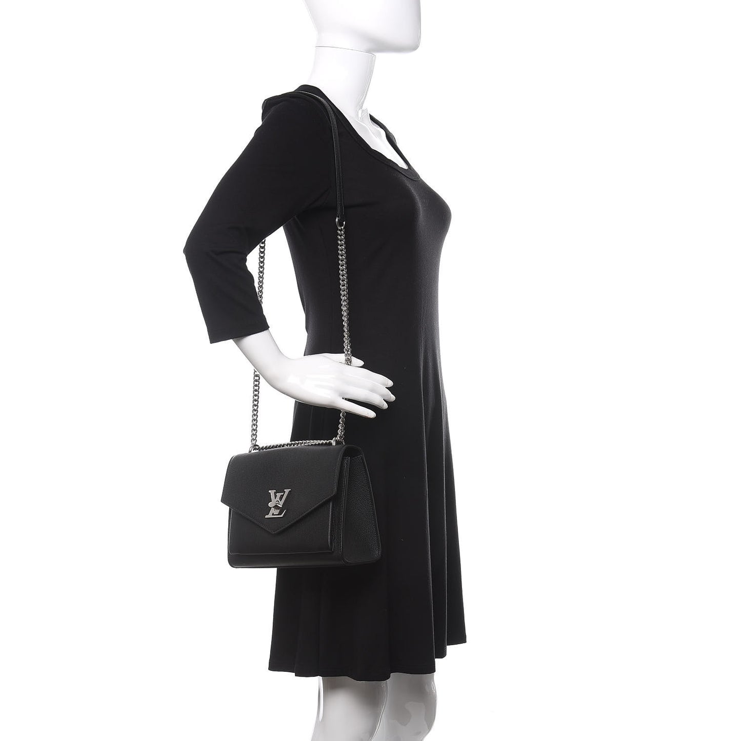Soft Calfskin My Lockme Chain Bag BB Black