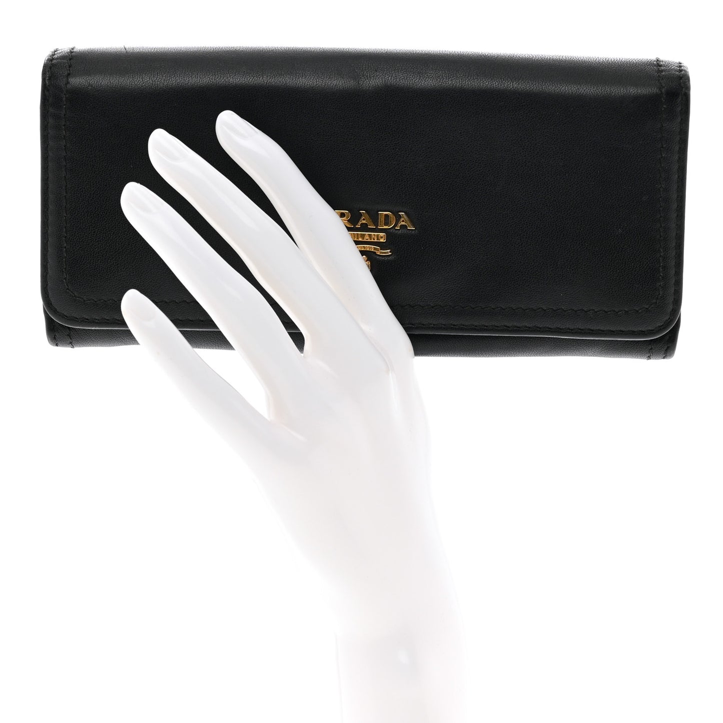 Calfskin Continental Flap Wallet Black