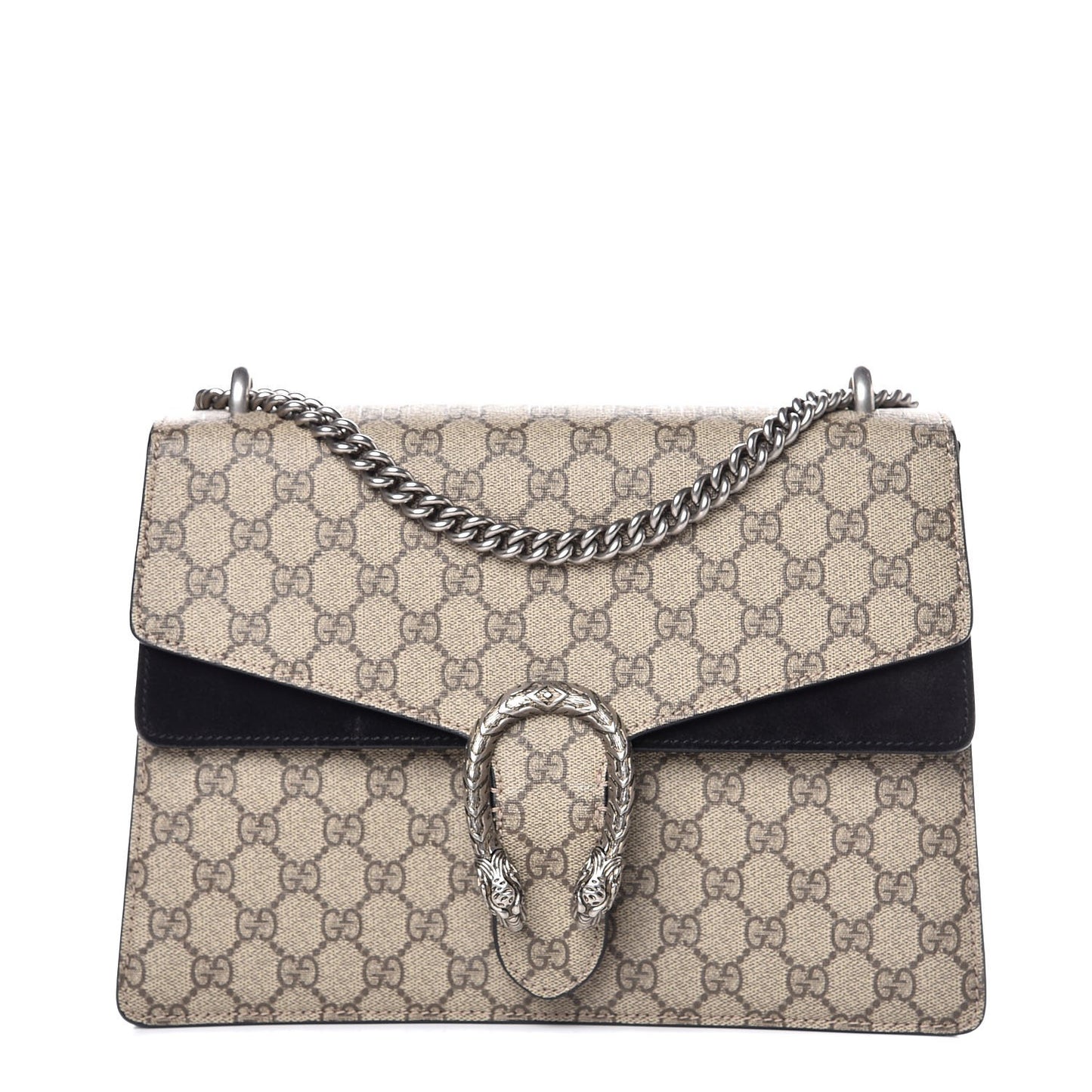 GG Supreme Monogram Medium Dionysus Shoulder Bag Black