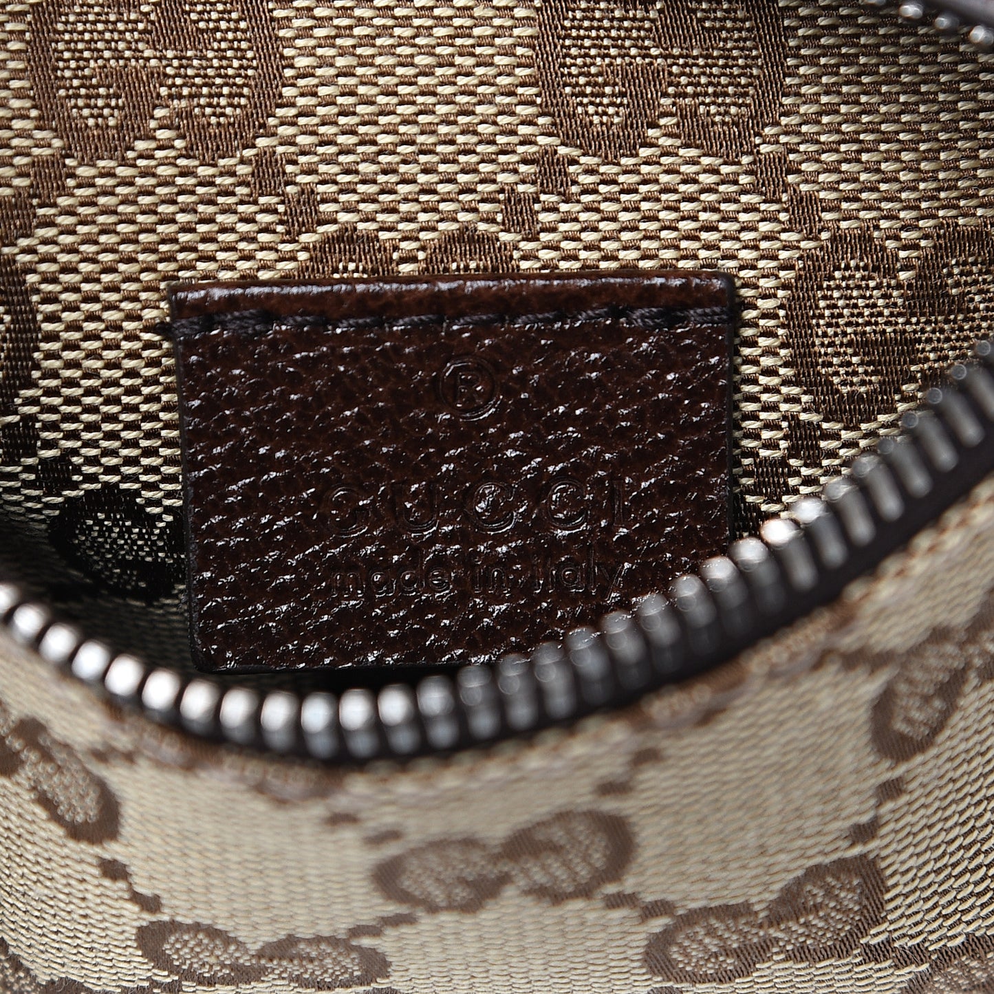 GG Monogram Double Pocket Belt Bag Dark Brown