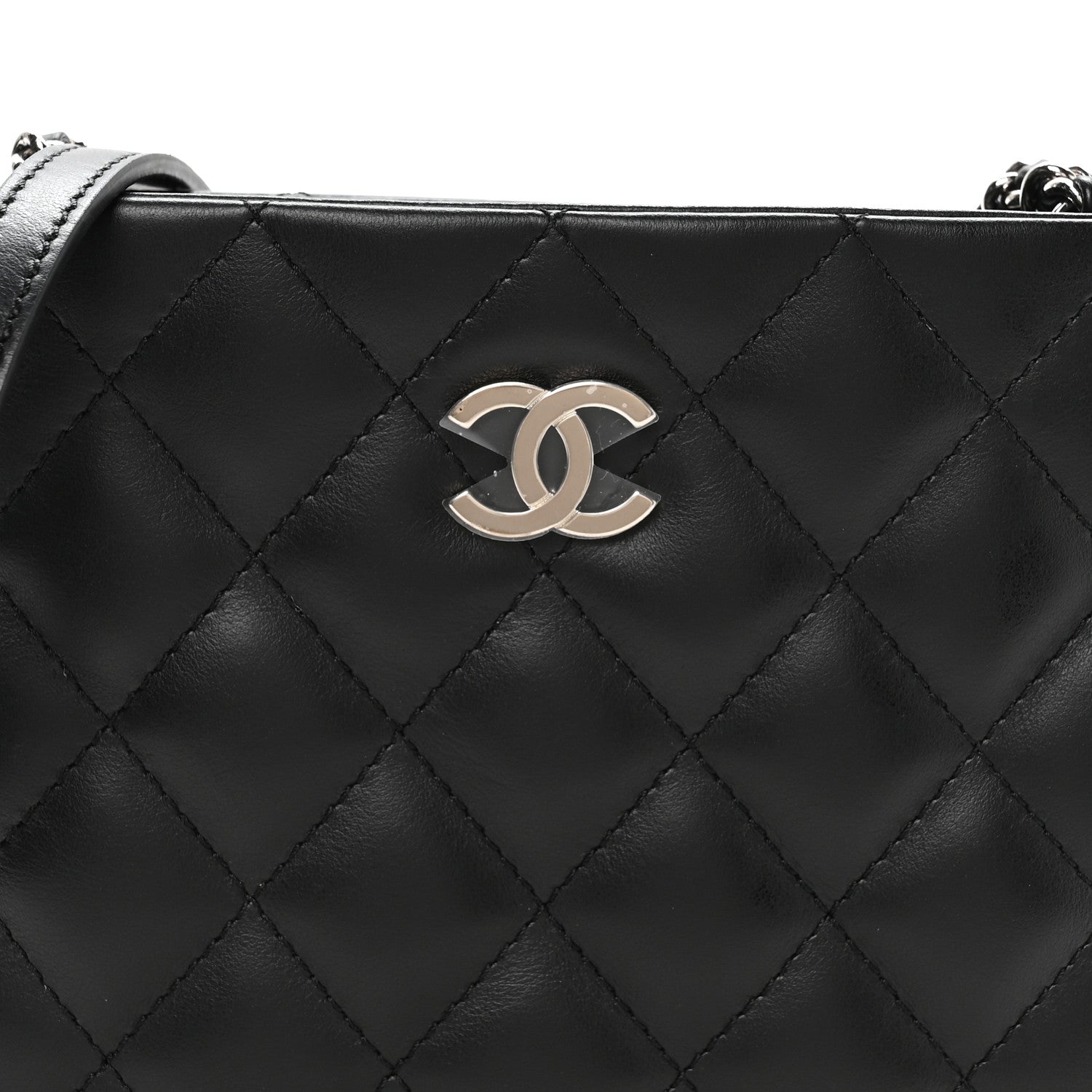 Chanel Lambskin Quilted Uniform Crossbody Bag Black 8 of 11