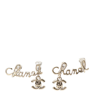 Chanel Metal Logo CC Turnlock Clip On Earrings Gold 1 of 4