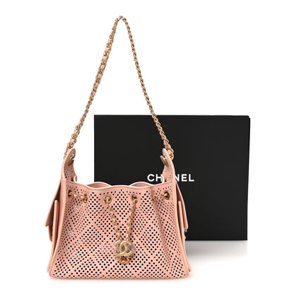 Chanel Perforated Calfskin Quilted Mini Chanel 25 Handbag Light Pink 10 of 10