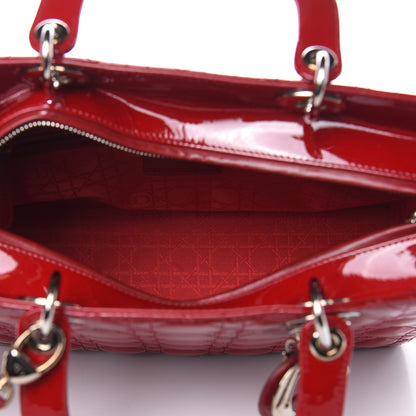 Christian Dior Patent Cannage Large Lady Dior Red 5 of 13