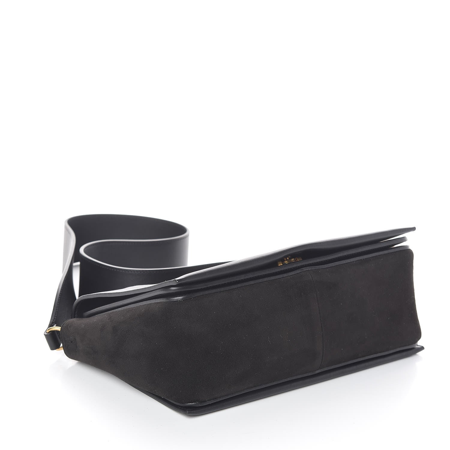 Celine Suede Calfskin Medium Frame Shoulder Bag Black 4 of 9