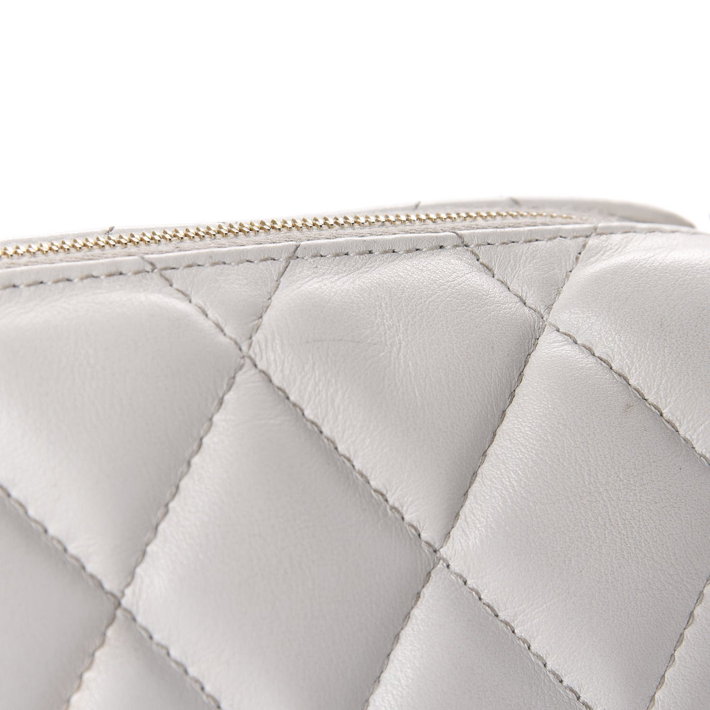 Nappa Calfskin Quilted Touch B Camera Shoulder Bag White
