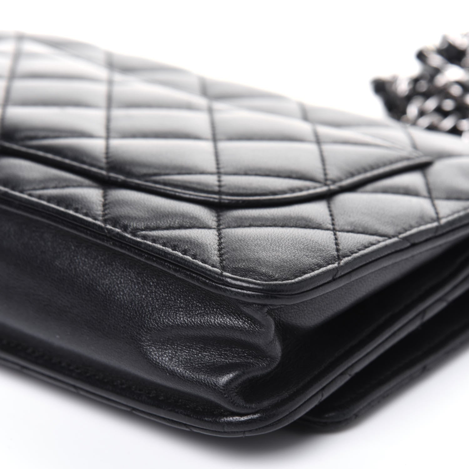 Chanel Lambskin Quilted Wallet On Chain WOC Black 15 of 19