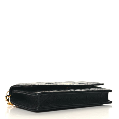 Christian Dior Supple Calfskin Caro Pouch with Chain Black 4 of 10