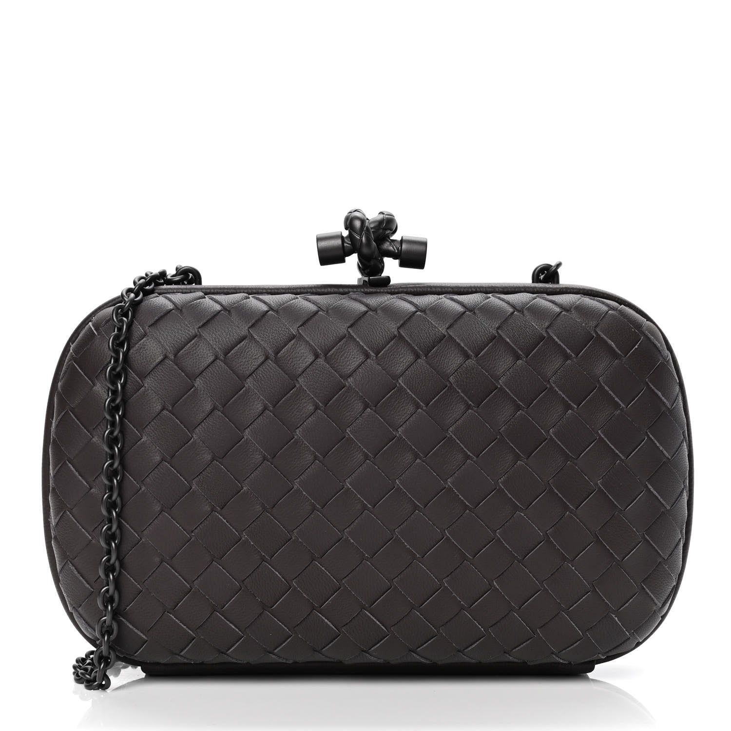 Bottega Veneta Nappa Intrecciato Chain Knot Clutch Quetsche 1 of 4