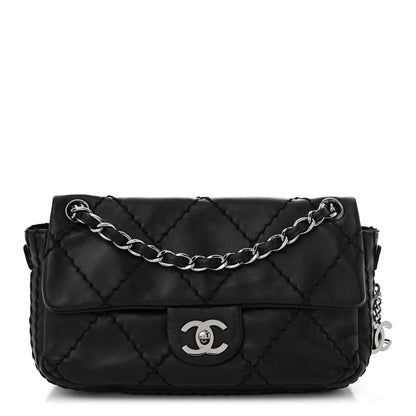 Chanel Calfskin Stitched Expandable Flap Black 1 of 10