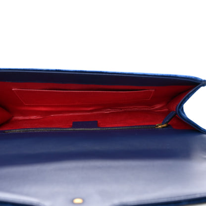 Gucci Velvet Matelasse GG Marmont Clutch Cobalt Blue 5 of 10