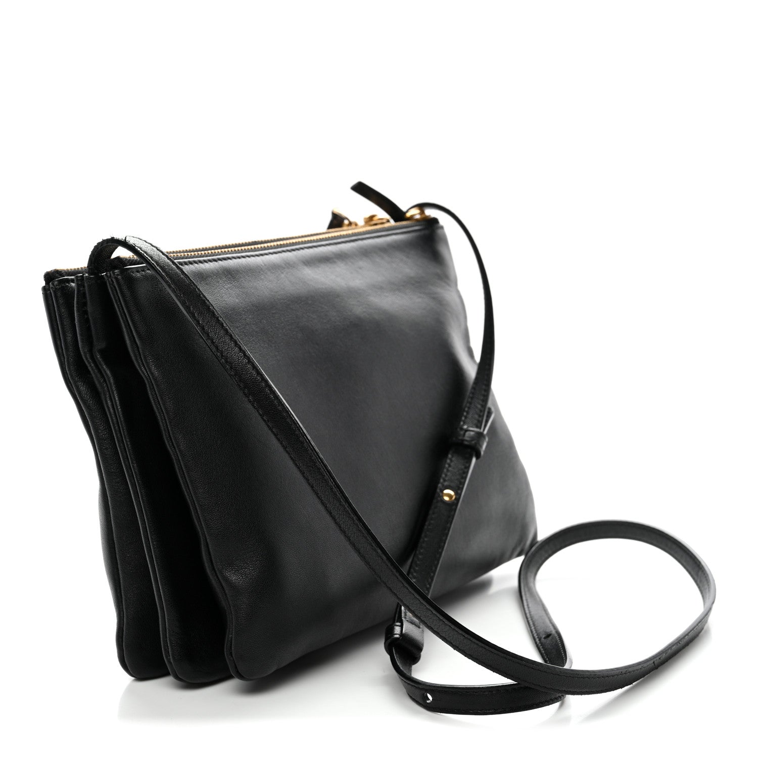 Celine Lambskin Large Trio Crossbody Bag Black 3 of 12
