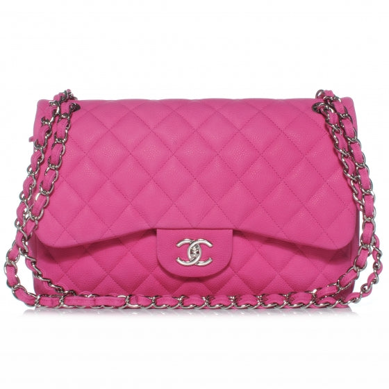 Chanel Iridescent Caviar Jumbo Double Flap Hot Pink 1 of 8
