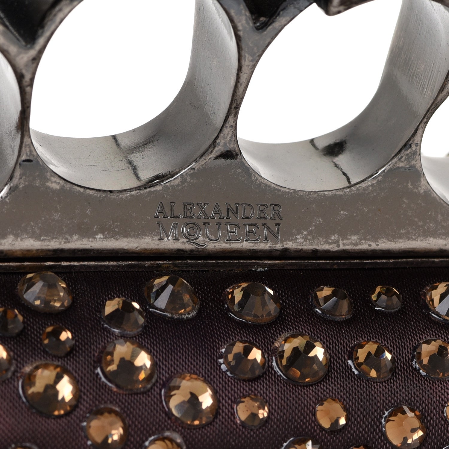 Alexander McQueen Studded Knuckle Clutch Brown 8 of 11