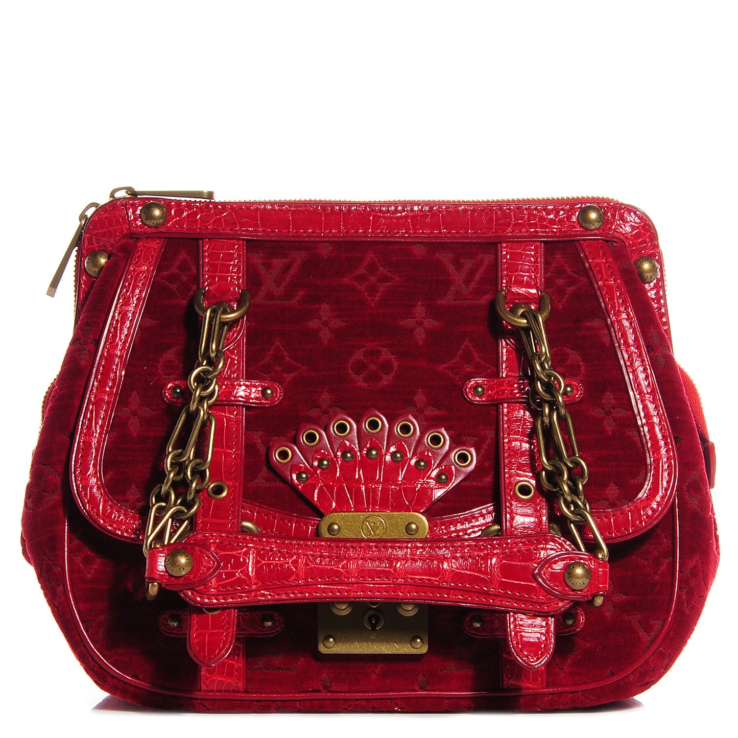 Monogram Velours Gracie MM Red
