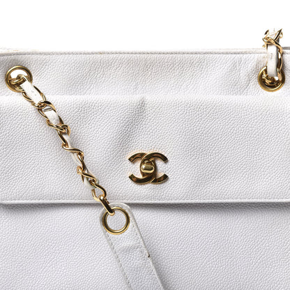 Chanel Caviar Flap Shoulder Bag White 15 of 15