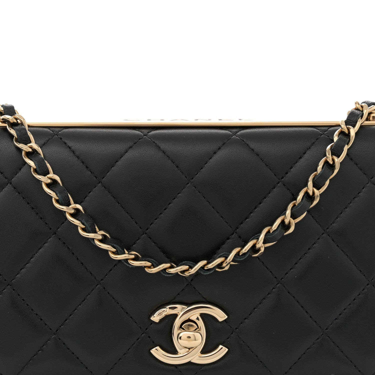 Chanel Lambskin Quilted Trendy CC Wallet On Chain WOC Black 8 of 11