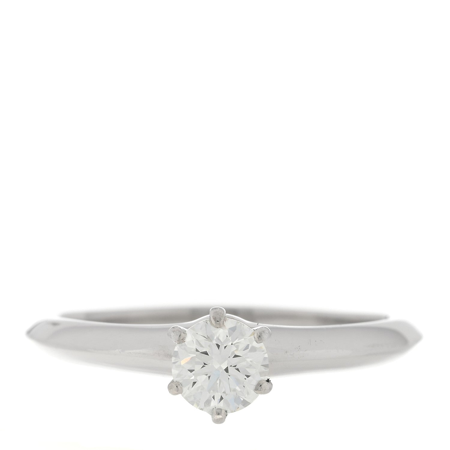 Tiffany Platinum Diamond .54ct Solitaire Engagement Ring 58 8.25 1 of 6