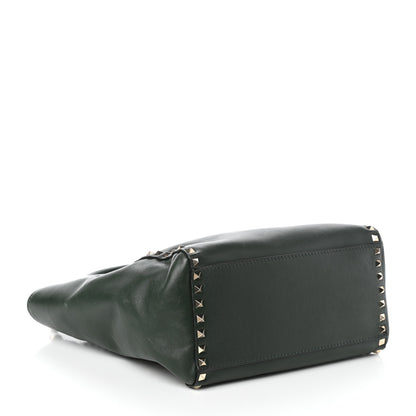 Valentino Garavani Vitello Rockstud Double Handle Tote Green 4 of 9