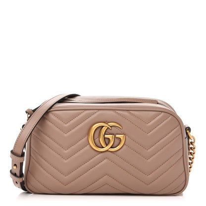 Gucci Calfskin Matelasse Small GG Marmont Chain Shoulder Bag Porcelain Rose 1 of 13