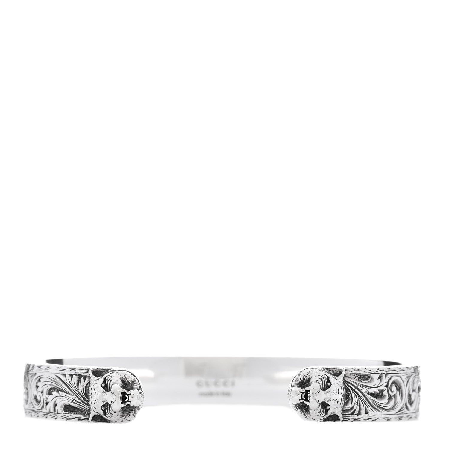 Gucci Sterling Silver Feline Head Bracelet 1 of 6
