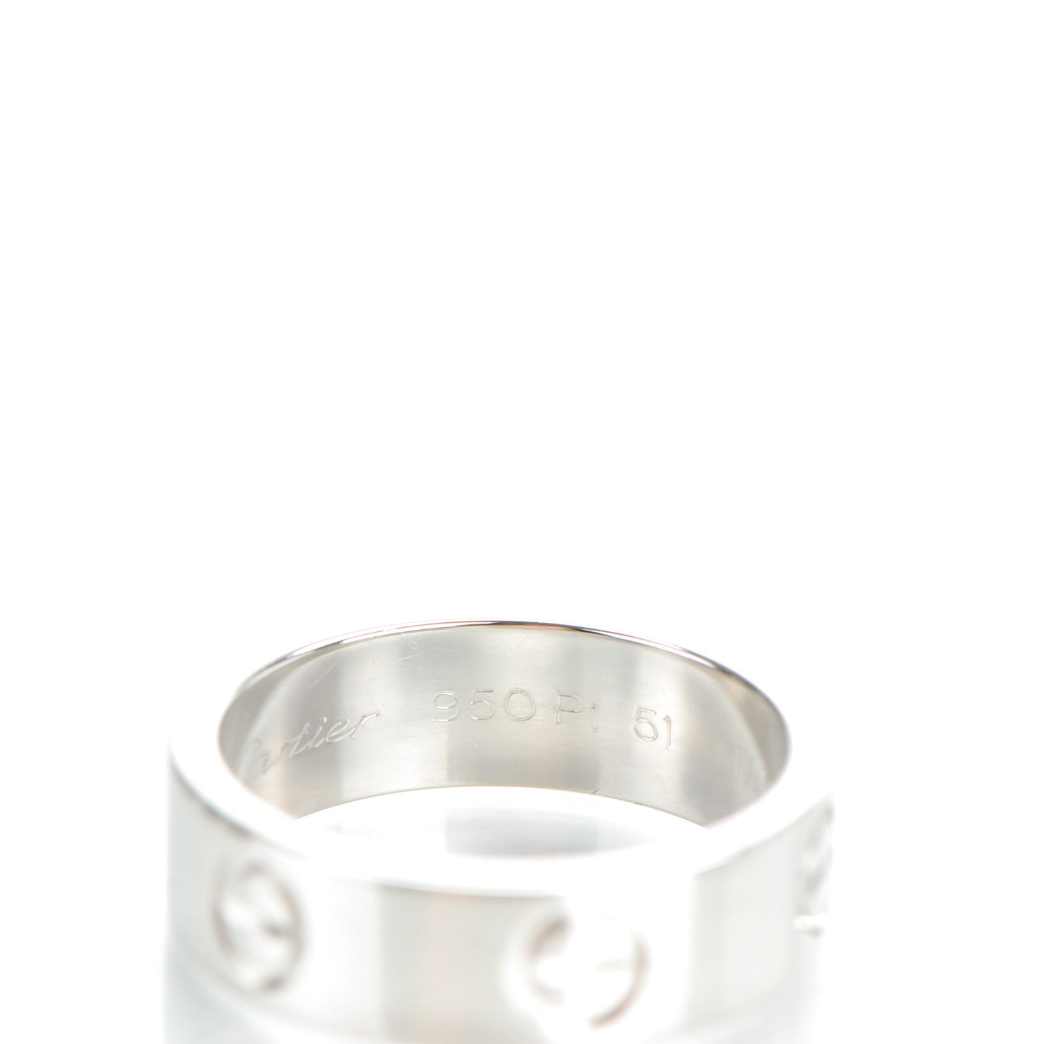 Cartier Platinum 5.5mm LOVE Ring 51 5.75 5 of 7