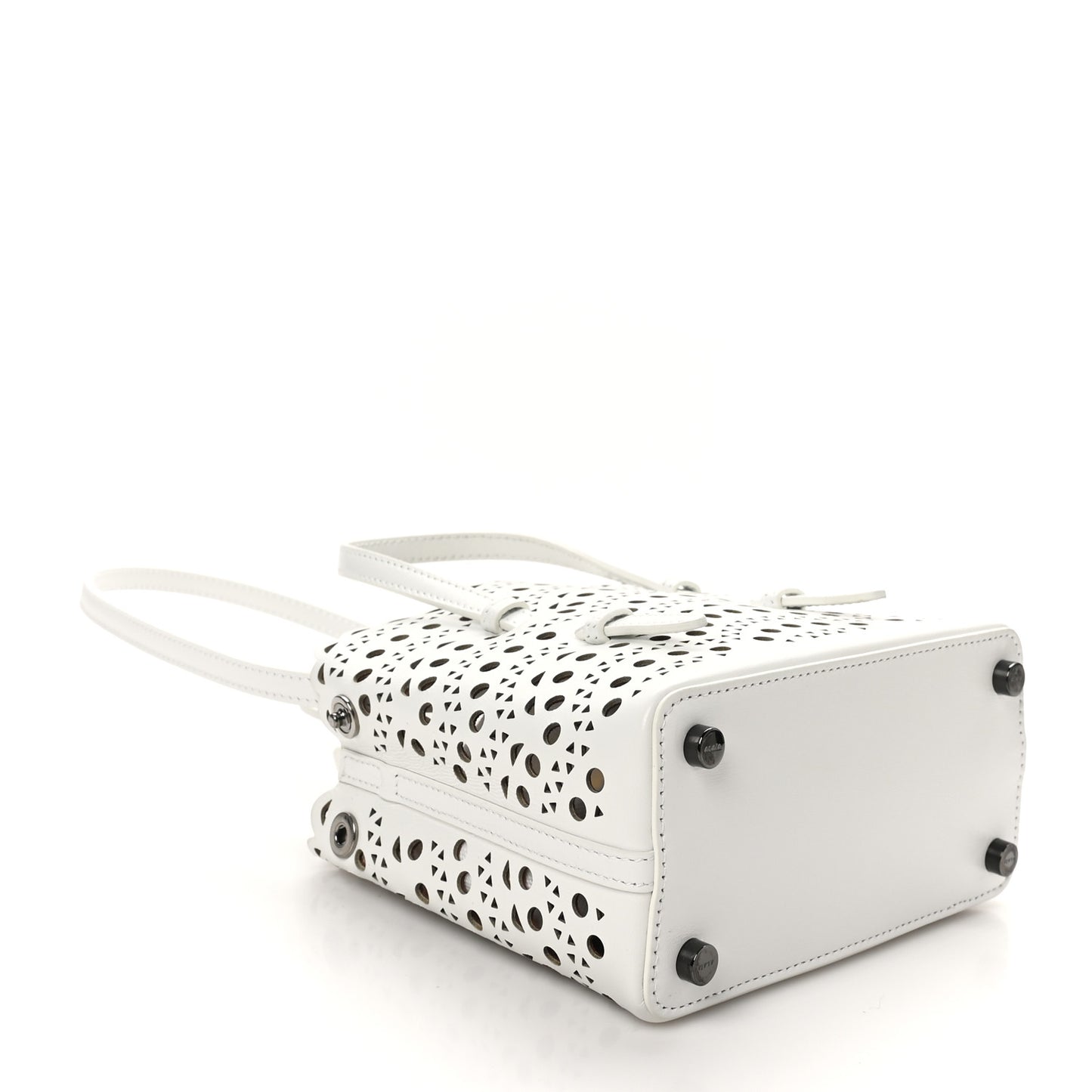 Calfskin Vienne Wave Mina 16 Bag White Optique