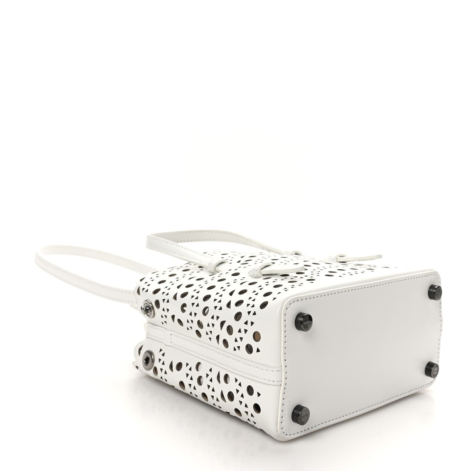 Alaia Calfskin Vienne Wave Mina 16 Bag White Optique 4 of 9