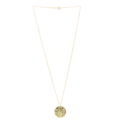 Jennifer Meyer 18K Yellow Gold Hammered Disc Pendant Necklace 2 of 6