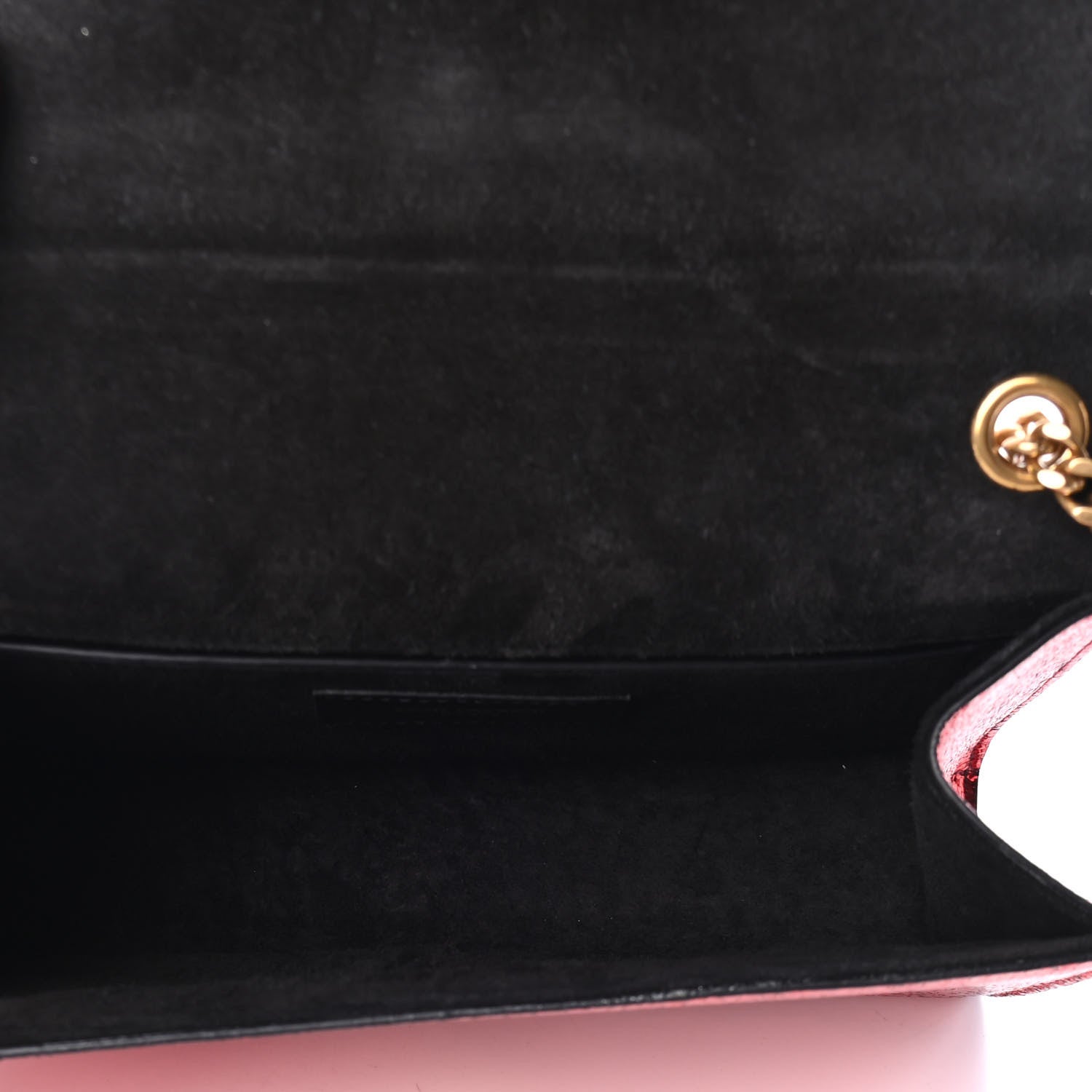 Saint Laurent Metallic Calfskin Small Classic Monogram Kate Satchel Red 4 of 4