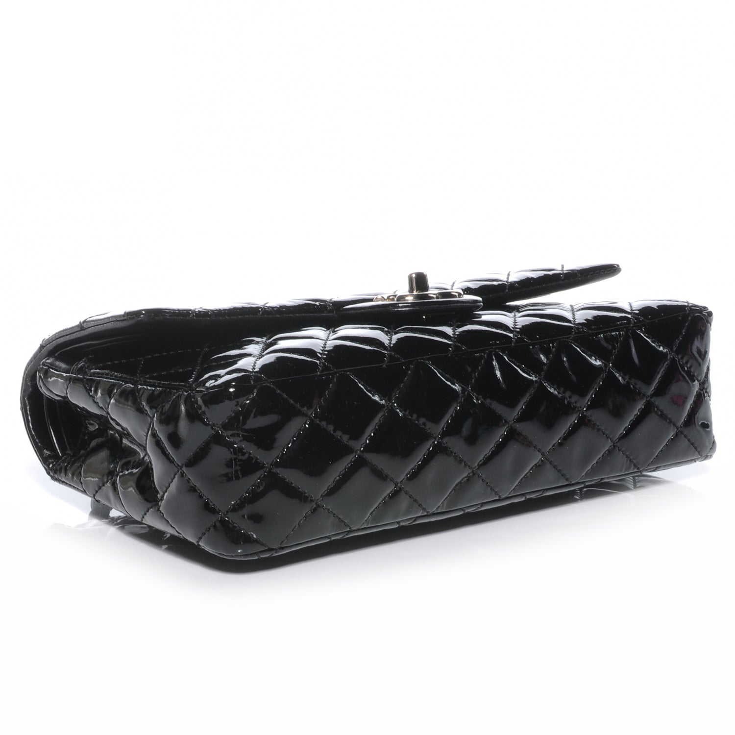 Chanel Patent Medium Double Flap Black 4 of 9
