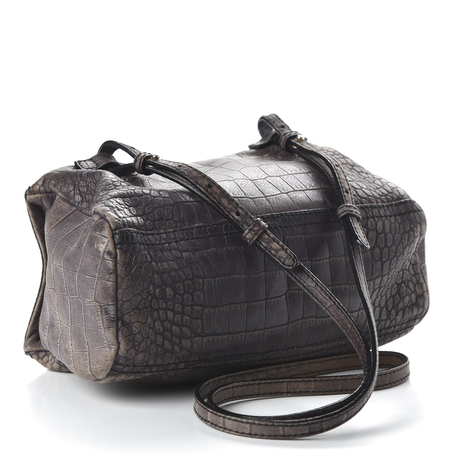 Givenchy Calfskin Crocodile Embossed Mini Pandora Grey 3 of 13
