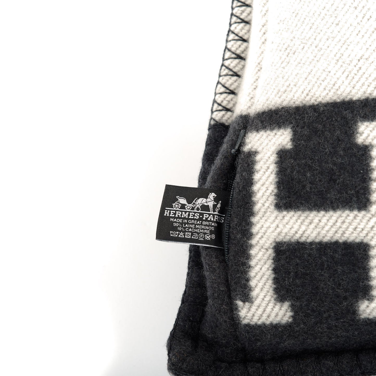 Wool Cashmere Avalon Pillow PM Ecru Gris Fonce