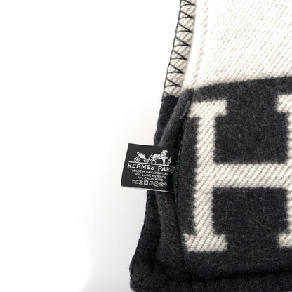 Hermes Wool Cashmere Avalon Pillow PM Ecru Gris Fonce 3 of 3