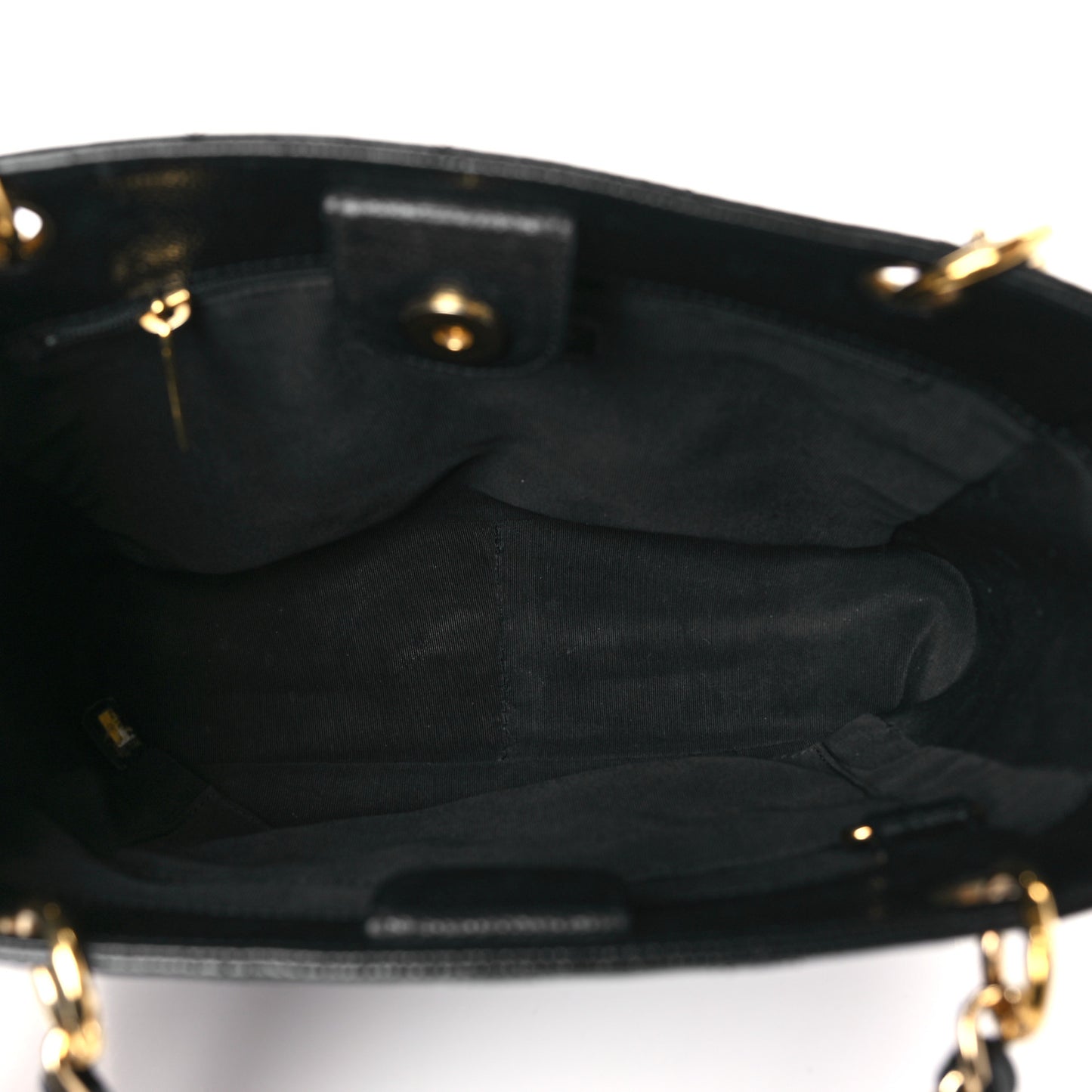 Caviar Quilted Petit Shopping Tote PST Black