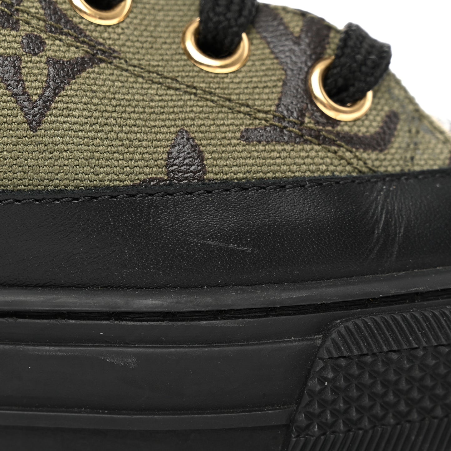 Monogram Calfskin Stellar Sneakers 36 Khaki