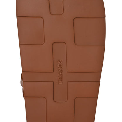Hermes Calfskin Womens Enid Sandals 38 Gold 6 of 9