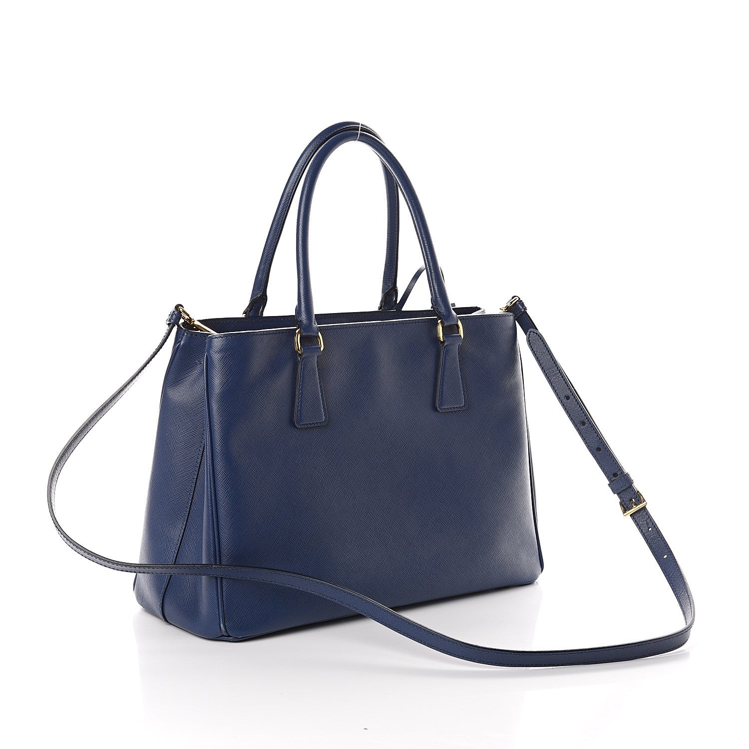 Prada Saffiano Lux Medium Tote Bluette 2 of 7