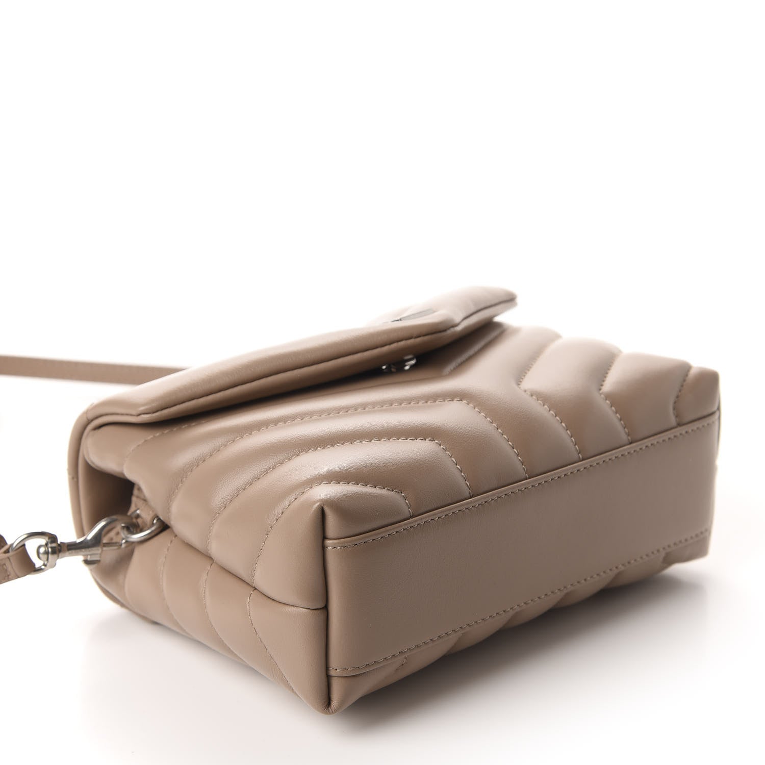 Saint Laurent Calfskin Y Quilted Monogram Toy Loulou Crossbody Bag Mink 4 of 11