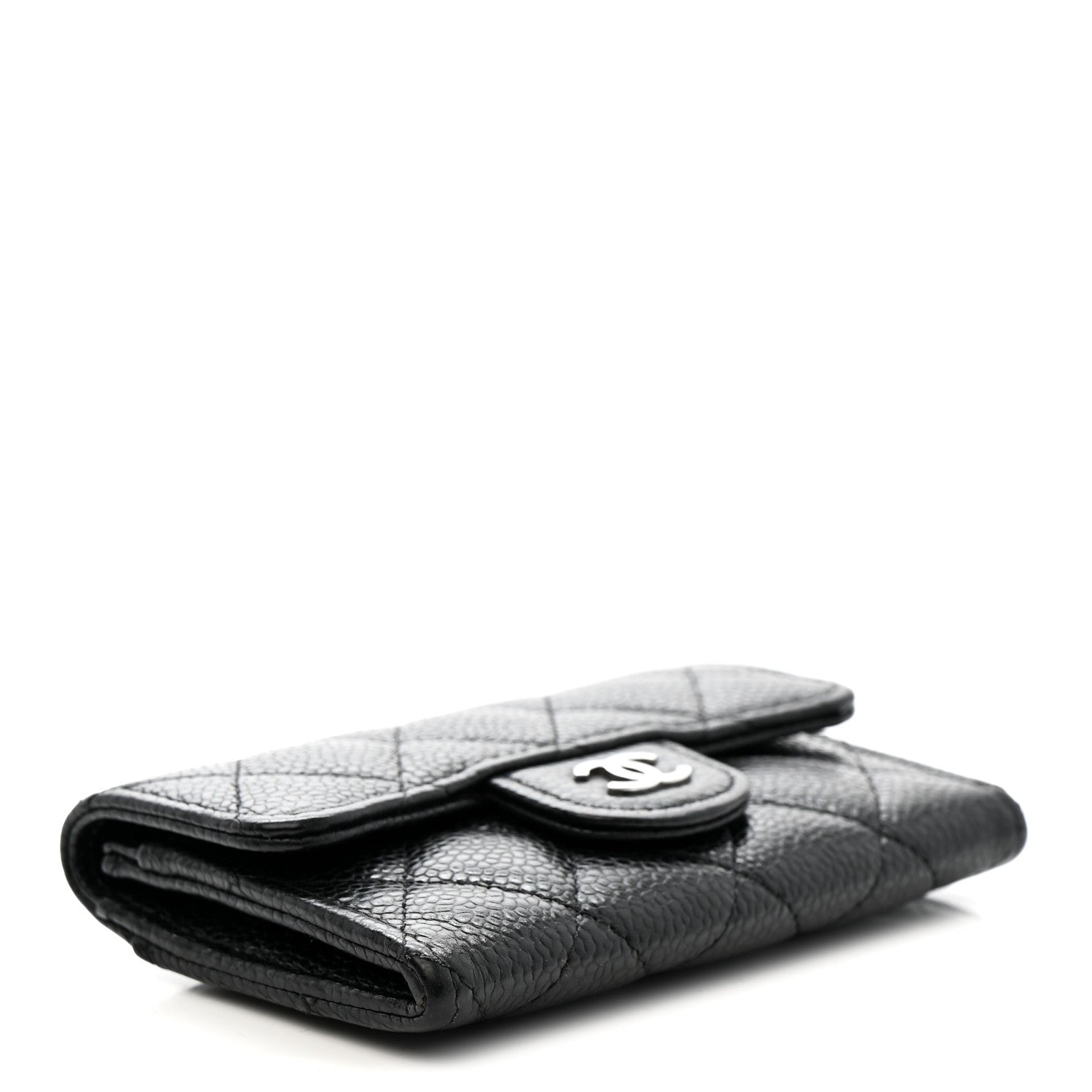 Chanel Caviar Quilted Flap Card Holder Wallet Black 4 of 8
