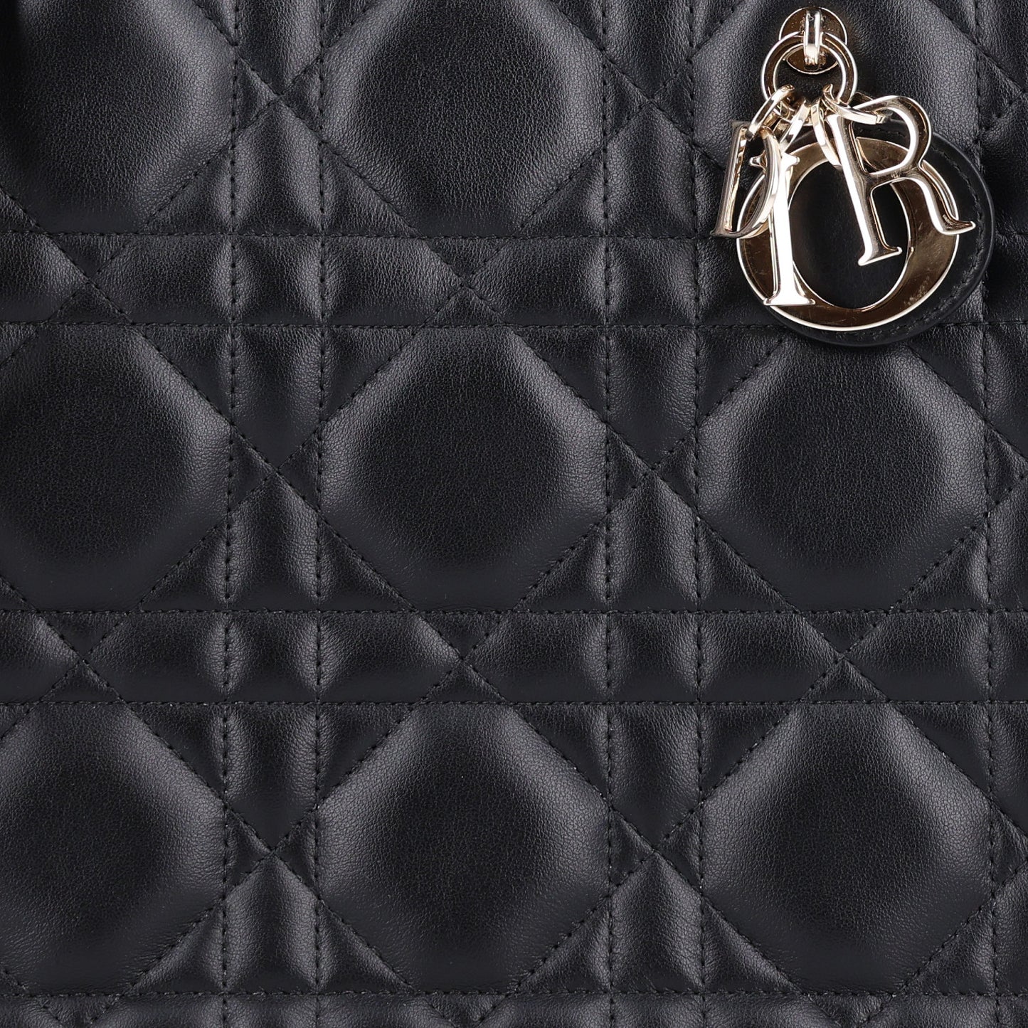 Calfskin Macro Cannage Small Book Tote Black