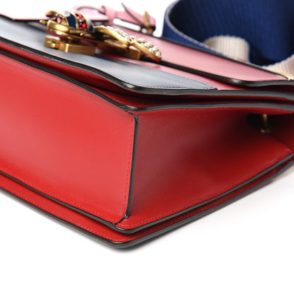 Gucci Calfskin Sylvie Web Small Queen Margaret Top Handle Bag Blue Agata Hibiscus Red Mystic White Sugar Pink 8 of 9